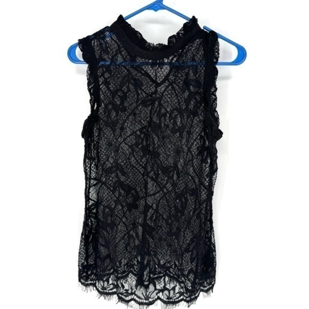 Who What Wear whimsical Goth romantic Victorian Black Lace Top